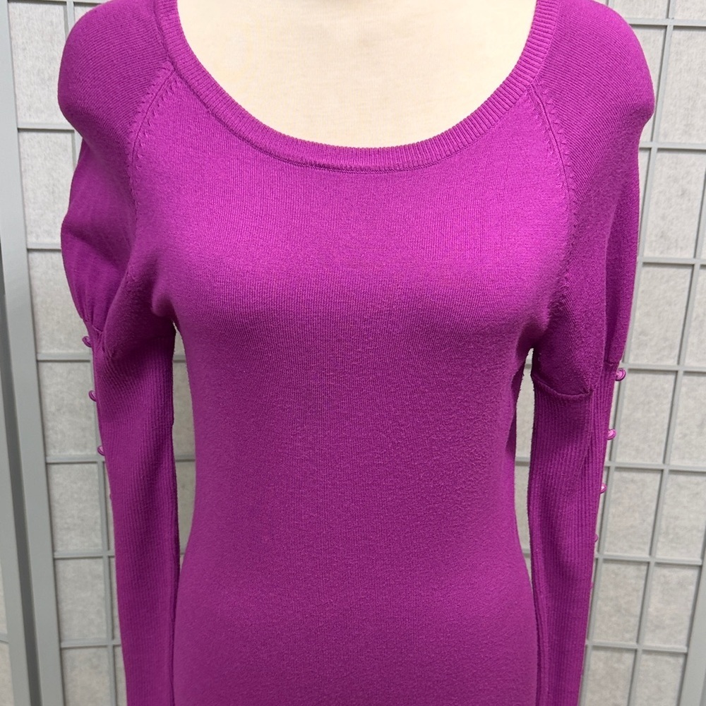 Tristan Fuchsia Long Sleeve Dress, Medium - Picture 5 of 10